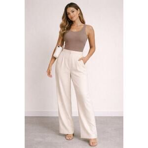 Christian Lacroix Pants Wide Leg Trousers Women XS Beige Neutral Minimalist Chic